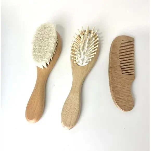 Tokcom Baby/Toddler Hairbrush Set with soft Goat bristles - Picture 2 of 8